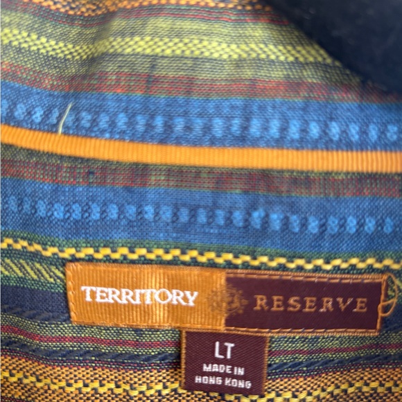 The Territory Ahead Reserve- Lux Men's Long Sleeve Striped Shirt LT NEVER WORN - Picture 2 of 3
